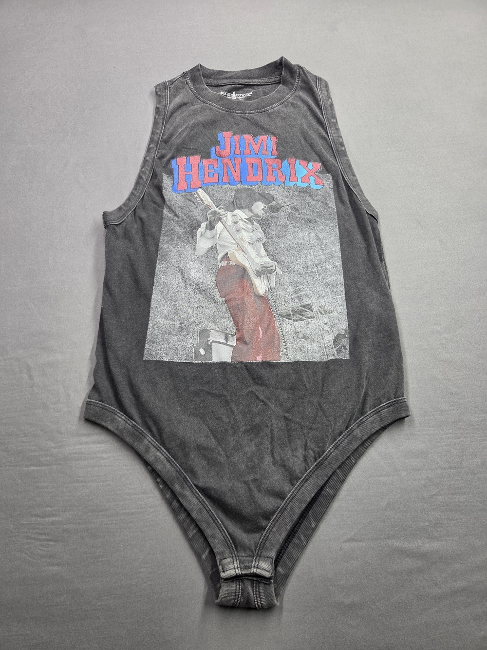 Rockin Artwork Jimi Hendrix Graphic Bodysuit Women's Size Medium M Sleeveless